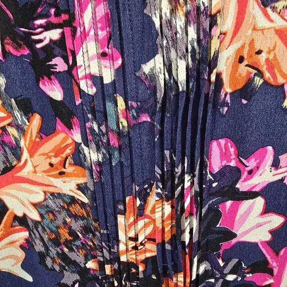 Anthropologie Maeve Caravane Boho Tunic Navy Floral V-Neck Drop Waist Sundress S - Picture 13 of 14